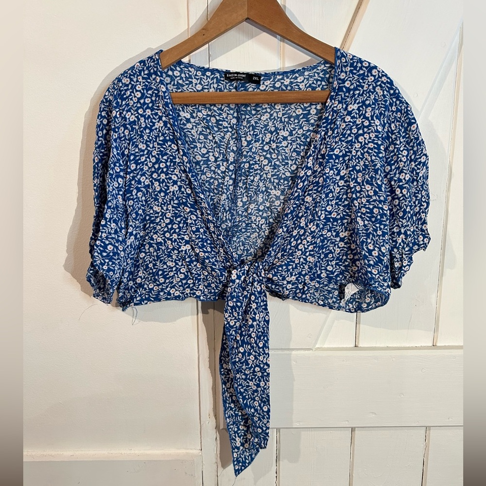 Crop wrap shirt
